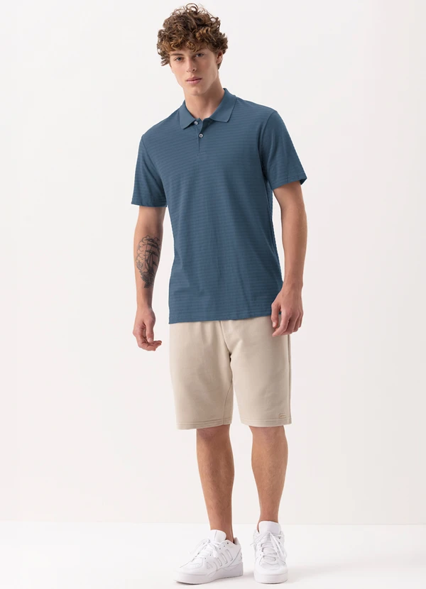 Fico - Camisa Polo em Malha de Algodão Azul 2