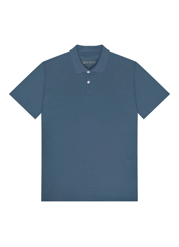 Fico - Camisa Polo em Malha de Algodão Azul 3