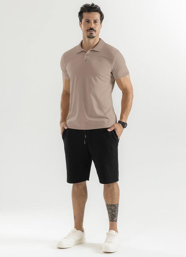 Exco - Camisa Polo em Malha Marrom Claro 3