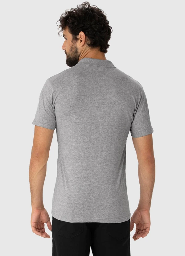 Malwee - Camisa Polo em Malha Masculina Cinza 4