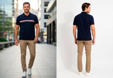 Camisa Polo em Malha Piquet Azul