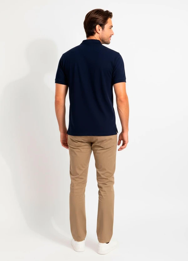 Multimarcas - Camisa Polo em Malha Piquet Azul 2