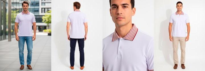 Camisa Polo em Malha Piquet Branco