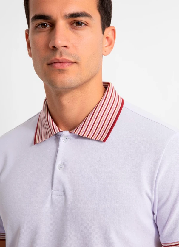 Multimarcas - Camisa Polo em Malha Piquet Branco 3