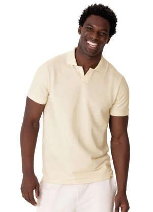 Malwee - Camisa Polo em Moletinho Off White - MALWEE