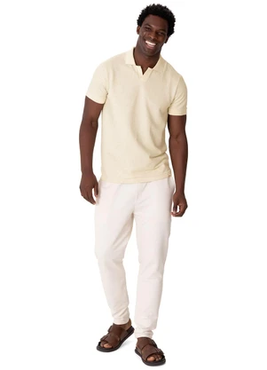Malwee - Camisa Polo em Moletinho Off White - MALWEE