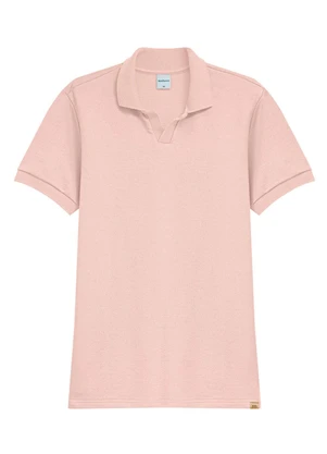 Malwee - Camisa Polo em Moletinho Rosa Pastel - MALWEE