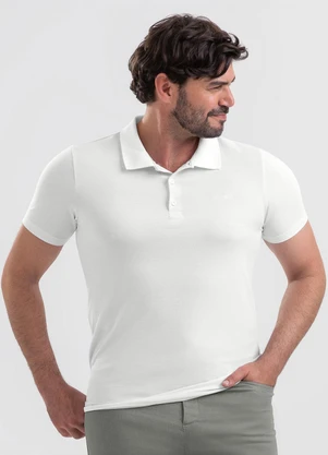 Exco - Camisa Polo em Piquet Branco - EXCO