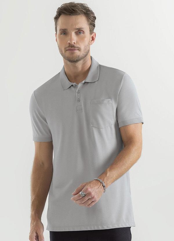 Exco - Camisa Polo em Piquet Cinza 1