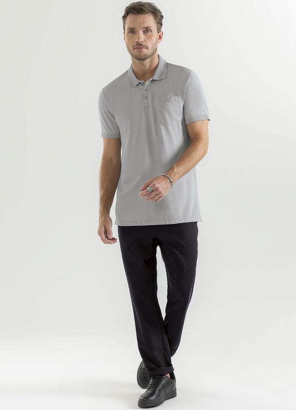 Exco - Camisa Polo em Piquet Cinza 3