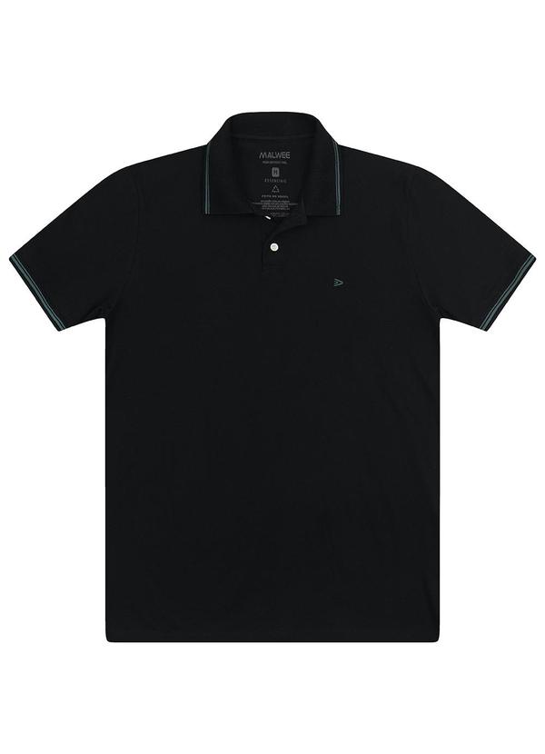 Malwee - Camisa Polo em Piquet com Bordado Preto