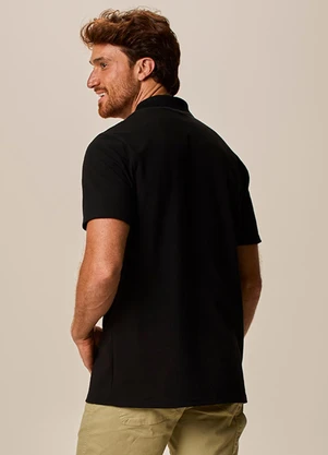 Malwee - Camisa Polo em Piquet com Bordado Preto - MALWEE