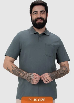 Malwee - Camisa Polo em Piquet Plus Cinza - MALWEE