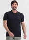 Exco - Camisa Polo em Piquet Branco - variação: Preto