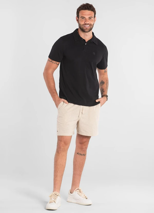 The Philippines - Camisa Polo em Piquet Preto 3