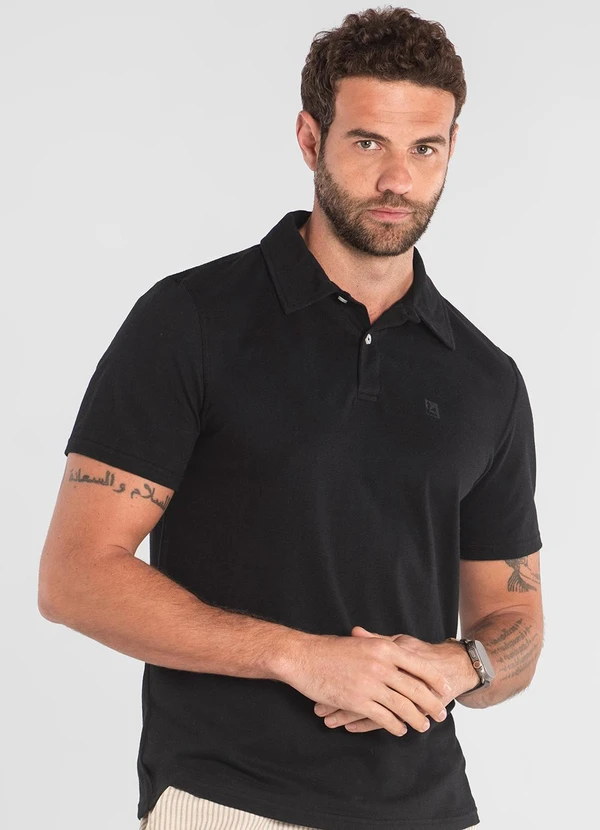 The Philippines - Camisa Polo em Piquet Preto 4