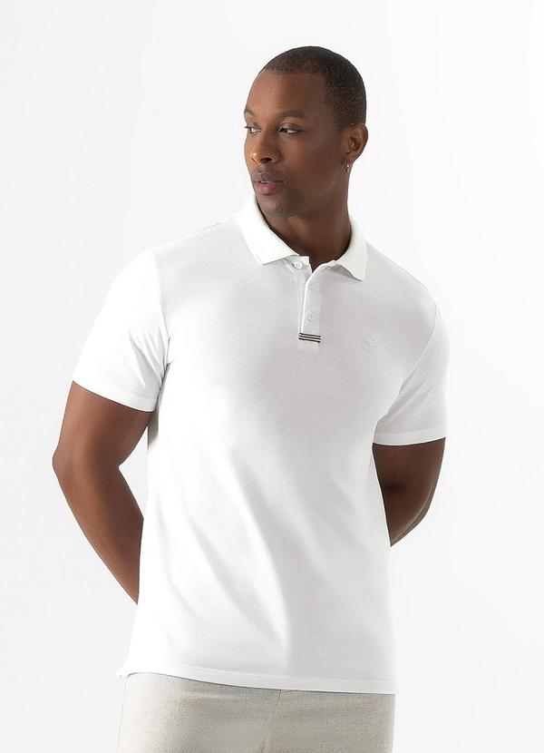Exco - Camisa Polo em Tecido Texturizado Branco