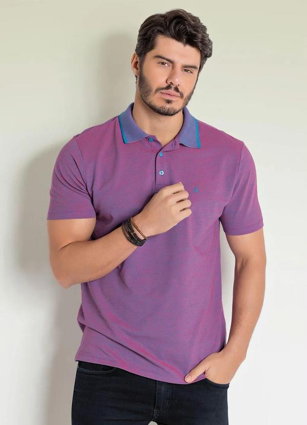 Outlet - Camisa Polo Lilás em Piquet