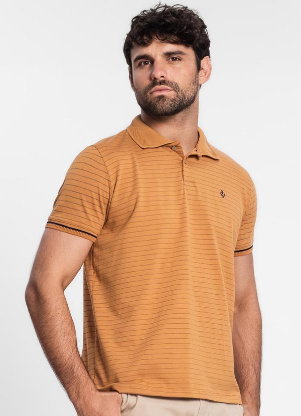 Diametro - Camisa Polo Listrada Marrom
