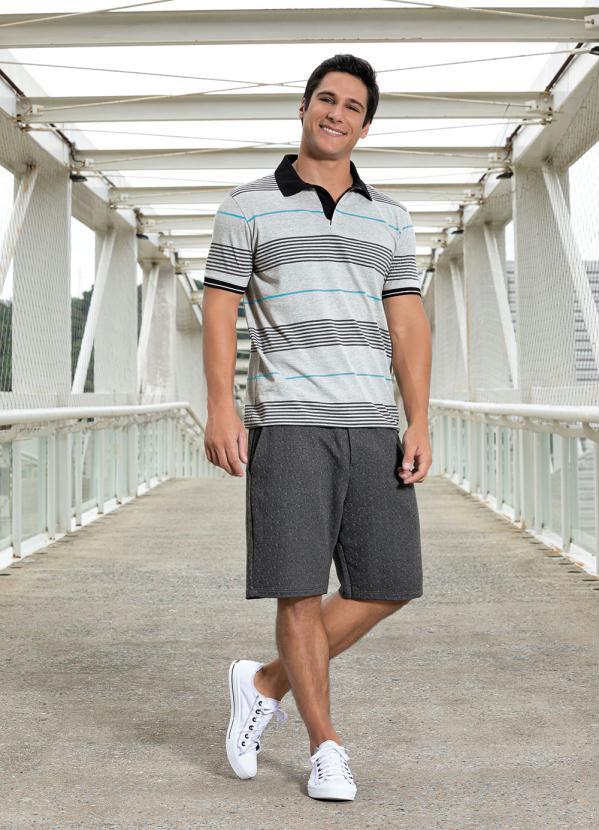 Cia Gota - Camisa Polo Listrada Mescla Cia Gota 5