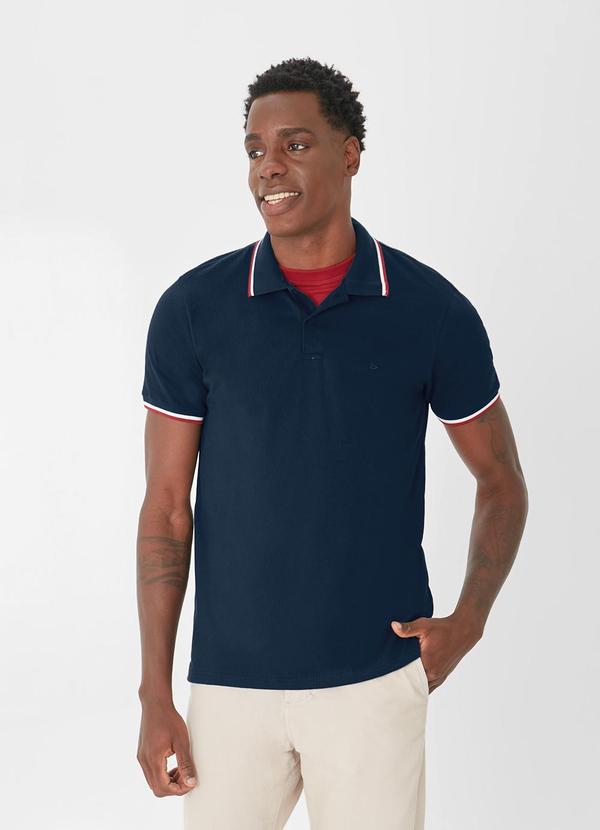 Malwee - Camisa Polo Malha Trabalhada Azul