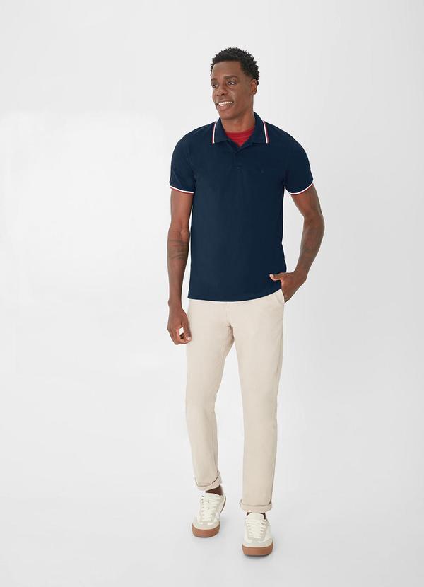 Malwee - Camisa Polo Malha Trabalhada Azul 2