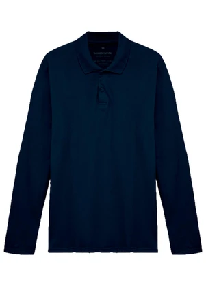 Basicamente - Camisa Polo Manga Longa Masculina - BASICAMENTE