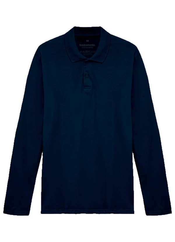 Basicamente - Camisa Polo Manga Longa Masculina