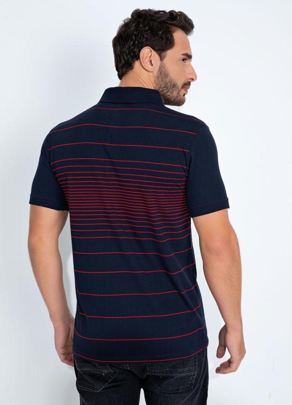 Cia Gota - Camisa Polo Marinho com Listras Cia Gota 2
