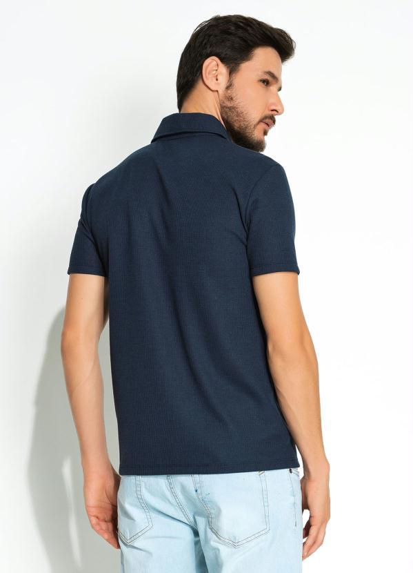 Cia Gota - Camisa Polo Marinho Malha Favo Cia Gota 2