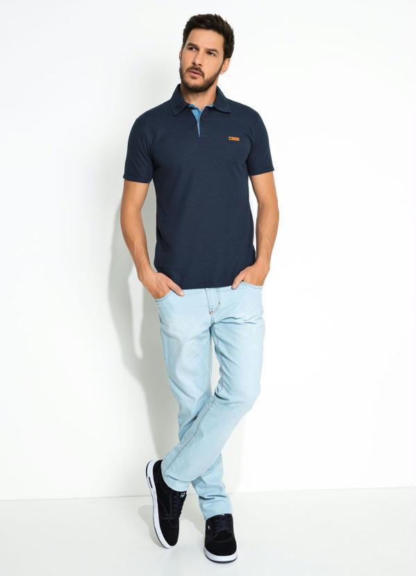 Cia Gota - Camisa Polo Marinho Malha Favo Cia Gota 4