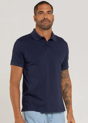 Just Basic - Camisa Polo Masculina Azul Marinho - JUST BASIC