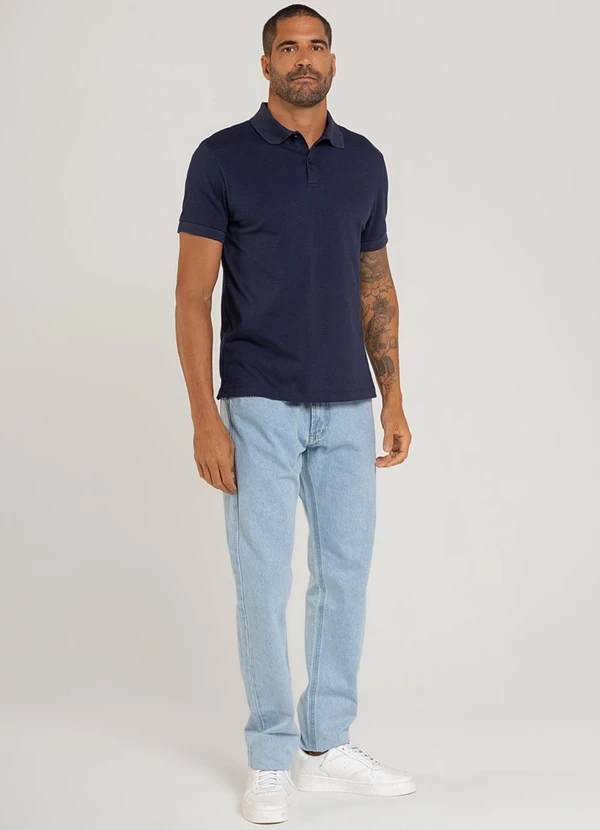 Just Basic - Camisa Polo Masculina Azul Marinho 3