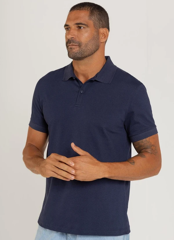 Just Basic - Camisa Polo Masculina Azul Marinho 4