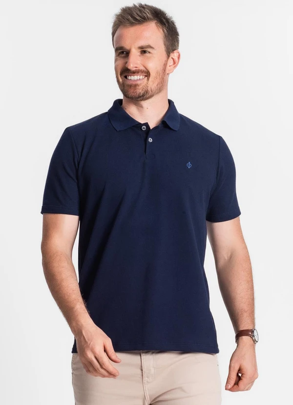 Diametro - Camisa Polo Masculina Azul 4