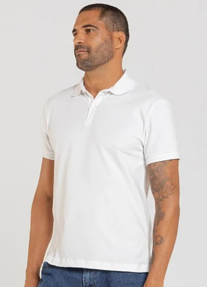 Just Basic - Camisa Polo Masculina Branco - JUST BASIC