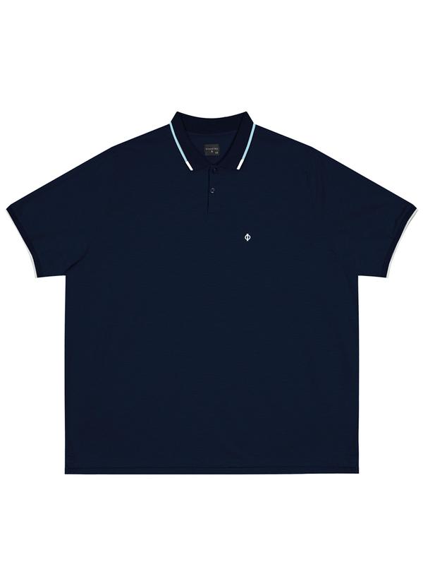 Diametro - Camisa Polo Masculina de Malha Azul