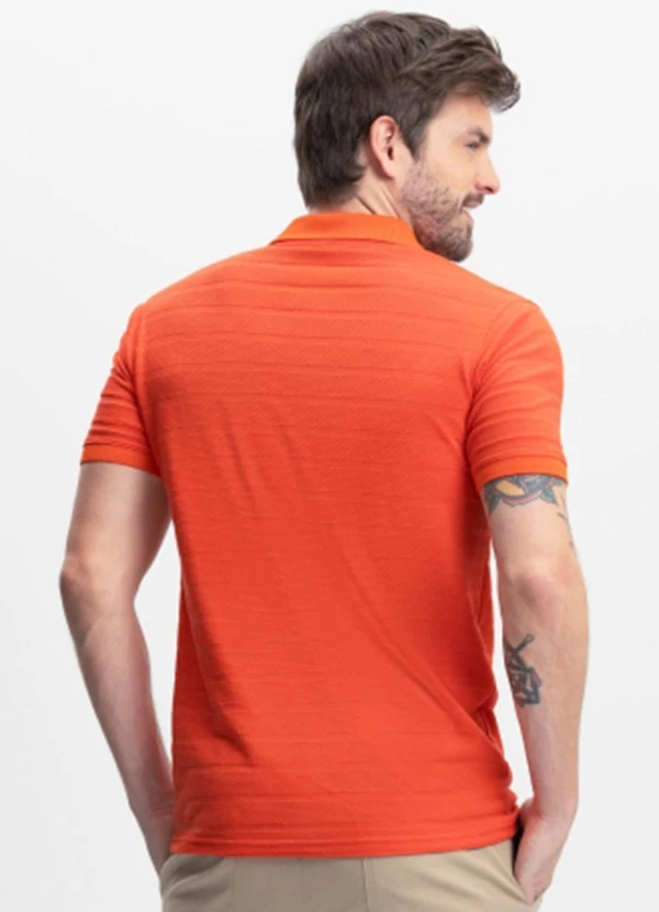 Essendi - Camisa Polo Masculina em Malha Listrada Vermelho 2