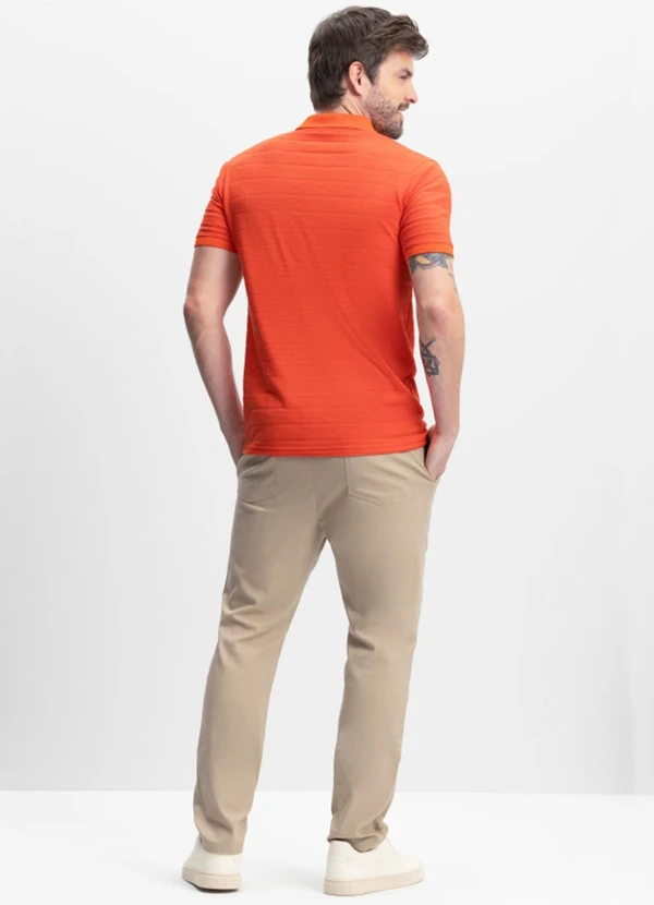 Essendi - Camisa Polo Masculina em Malha Listrada Vermelho 4