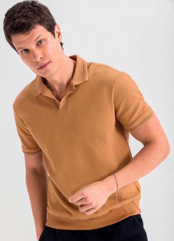 Essendi - Camisa Polo Masculina em Malha Marrom