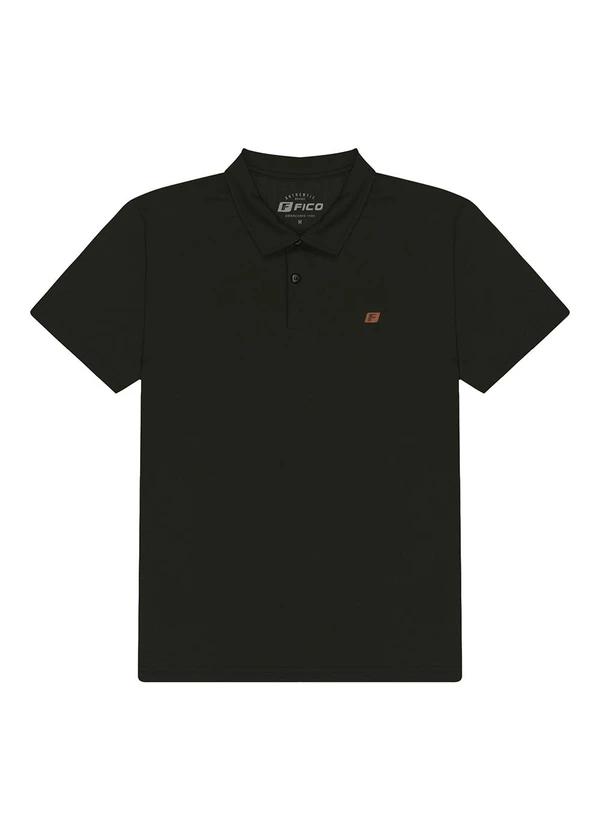 Fico - Camisa Polo Masculina em Malha Preto 3