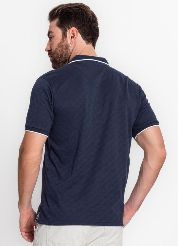 Diametro - Camisa Polo Masculina em Meia Malha Azul 2