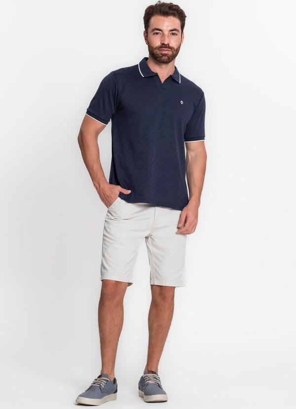 Diametro - Camisa Polo Masculina em Meia Malha Azul 3
