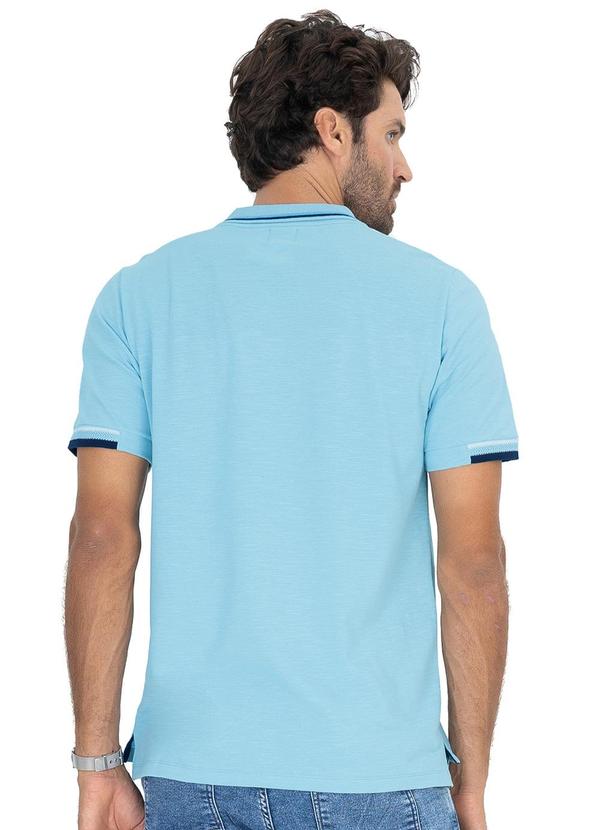 Diametro - Camisa Polo Masculina em Piquet Azul 2