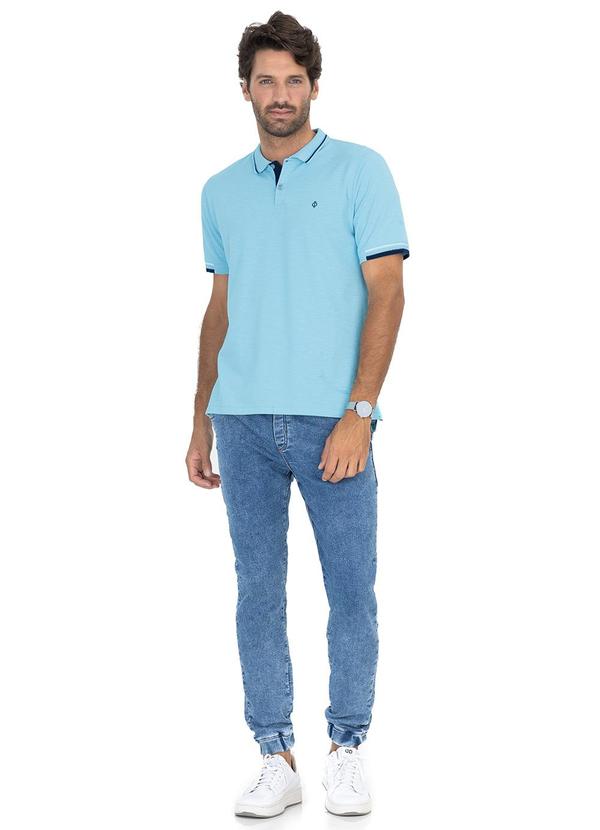 Diametro - Camisa Polo Masculina em Piquet Azul 3
