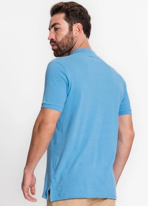 Diametro - Camisa Polo Masculina em Piquet Azul - DIAMETRO