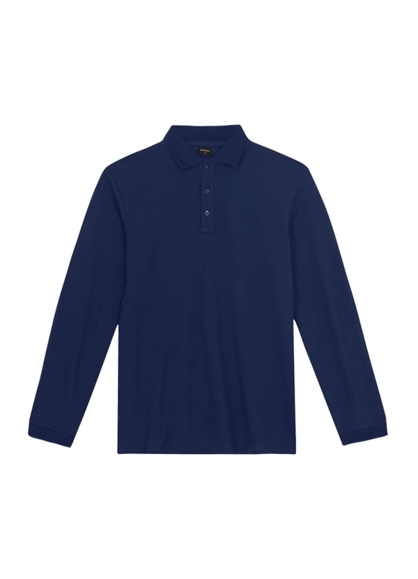 Essendi - Camisa Polo Masculina em Piquet Azul