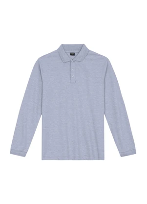 Essendi - Camisa Polo Masculina em Piquet Cinza - ESSENDI