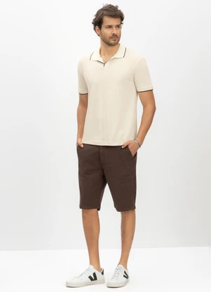 Essendi - Camisa Polo Masculina em Piquet Natural - ESSENDI