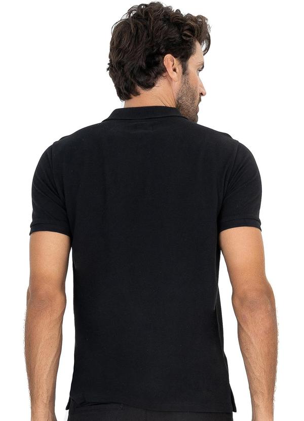 Diametro - Camisa Polo Masculina em Piquet Preto 2